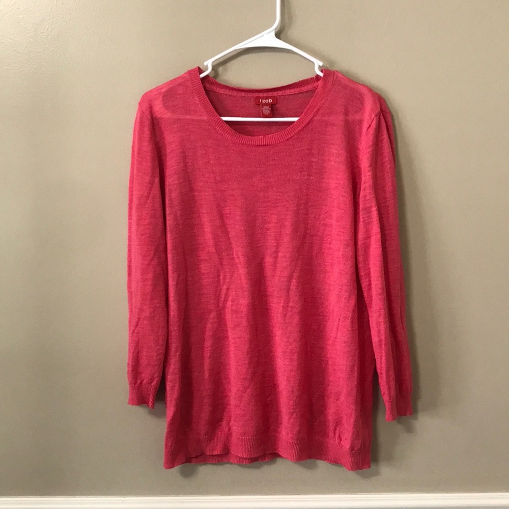 Izod Knit Pink Sweater Long Sleeve